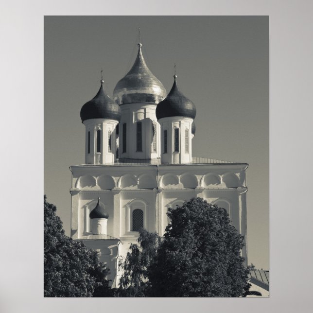 Pskov Kremlin and Trinity Cathedral Poster (Front)