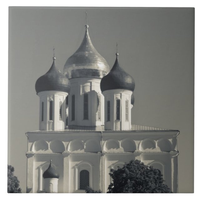 Pskov Kremlin and Trinity Cathedral Tile (Front)