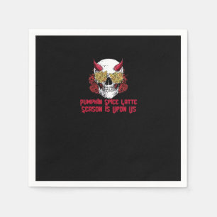 PSL Pumpkin Spice Latte Season Autumn Skull  Napkin
