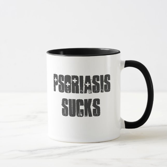 "Psoriasis Sucks" Tasse personnalisable ! (Droite)