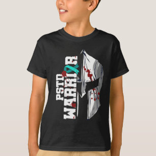 Pstd Warrior National Stress Awareness Month Helme T-Shirt