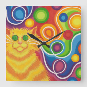 Psy-cat-delic clock square