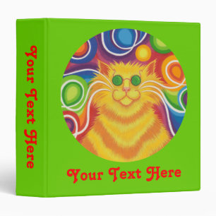 Psy-cat-delic green 'Your Text' binder