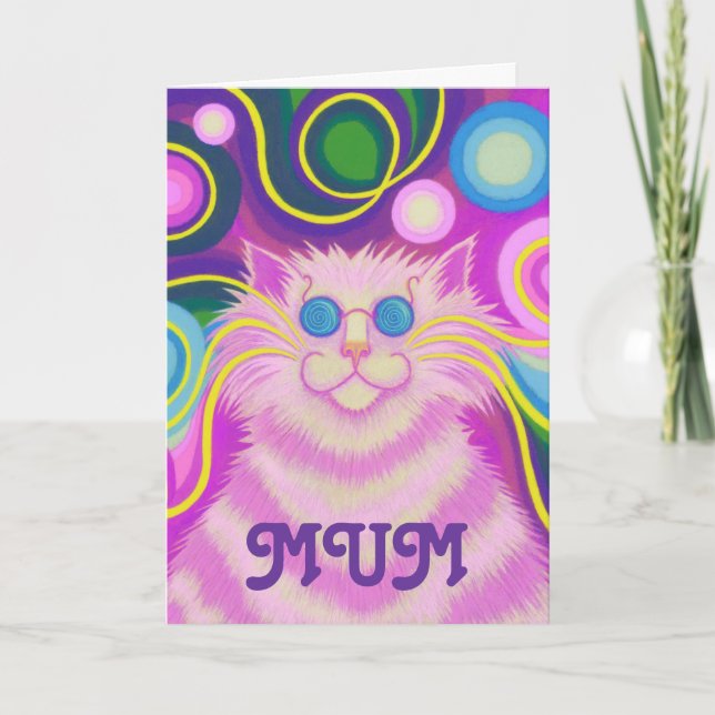 Psy-cat-delic "MUM" carte d'anniversaire super (Devant)