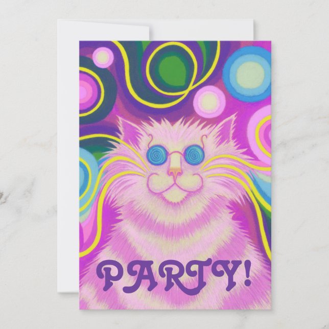 Psy-cat-delic Pink invitation (Devant)