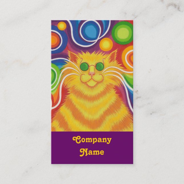 Psy-cat-delic portrait carte de visite violet (Devant)