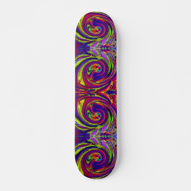 Psycedelic Swirls Cool Skateboard (Front)