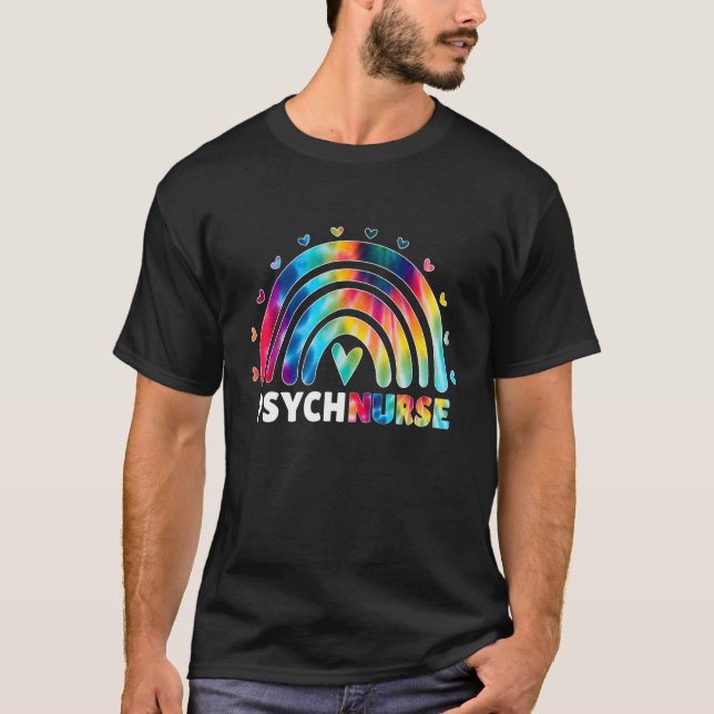 Psych Nurse Tie Dye Nursing Mental Health Psychiat T-Shirt (Front)