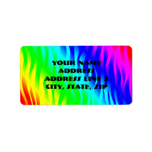 Psychadelic flaming rainbow colours label