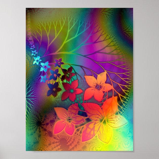 Psychadelic Floral Poster (Front)