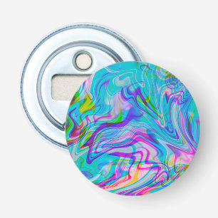 Psychadelic Liquid Colourful Abstract Pattern Blue Bottle Opener