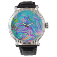 Psychadelic Liquid Colourful Abstract Pattern Blue