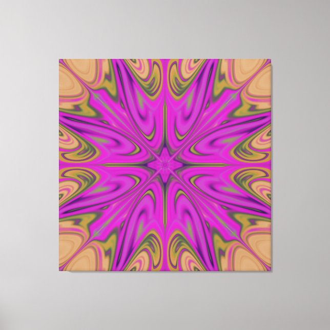 Psychadelic Liquid Colourful Abstract Purple Orang Canvas Print (Front)