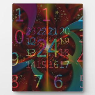 Psychadelic numbers pattern, mesmerising design plaque