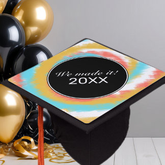 Psychadelic Tye Swirl Made It Graduation  Graduation Cap Topper