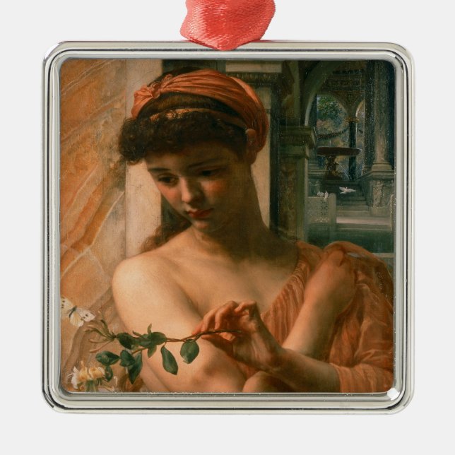 Psyche in the Temple of Love (by Edward Poynter) Metal Ornament (Front)