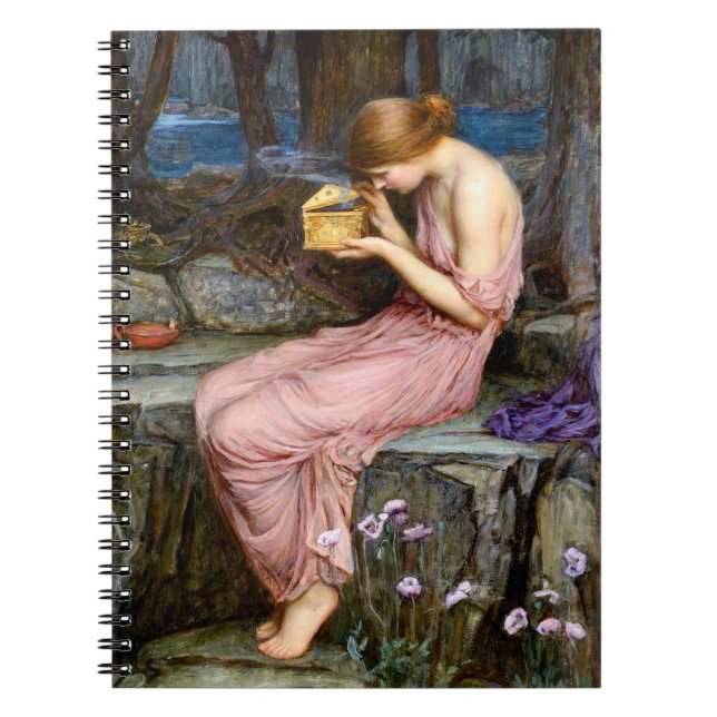 Psyche Opening the Golden Box Waterhouse Painting Notebook (Front)