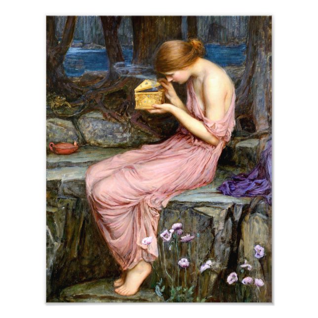 Psyche Opening the Golden Box Waterhouse Painting Photo Print (Front)