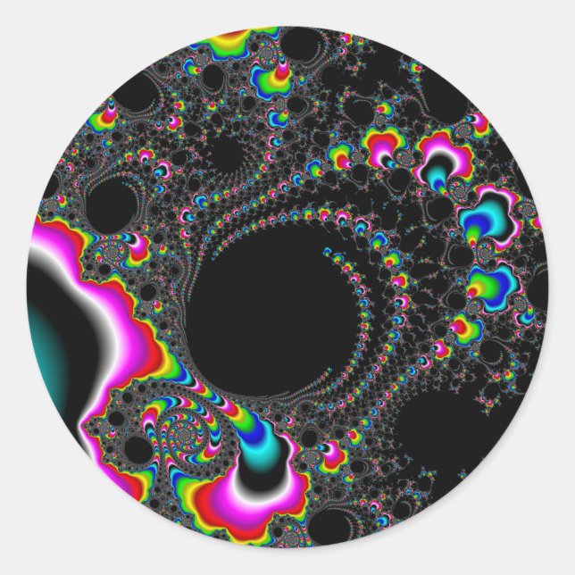 Psychedelace - Fractal Classic Round Sticker (Front)