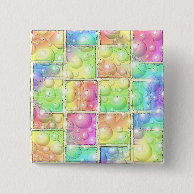 Psychedelic 2 Inch Square Button (Front)