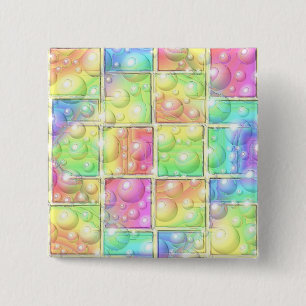 Psychedelic 2 Inch Square Button