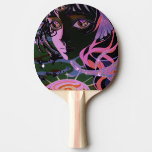 Psychedelic 3rd Eye Anime Girl Ping Pong Paddle