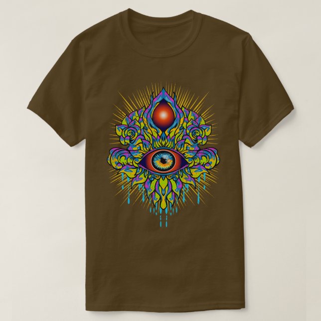 Psychedelic 3rd Eye Trippy Art T-Shirt (Design Front)