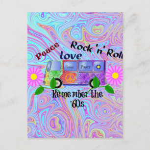 Psychedelic '60s--Peace, Love, Rock 'n' Roll Postcard