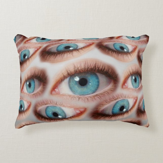 Psychedelic abstract background of distorted eye p accent pillow (Front)