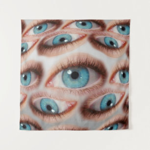 Psychedelic abstract background of distorted eye p tapestry