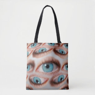 Psychedelic abstract background of distorted eye p tote bag