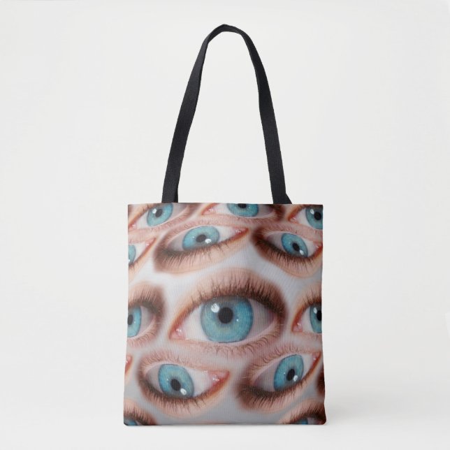 Psychedelic abstract background of distorted eye p tote bag (Front)