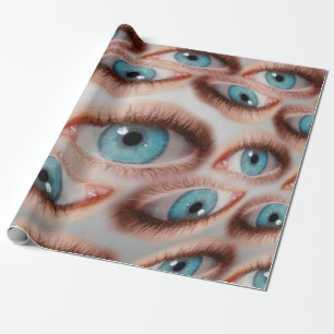 Psychedelic abstract background of distorted eye p wrapping paper