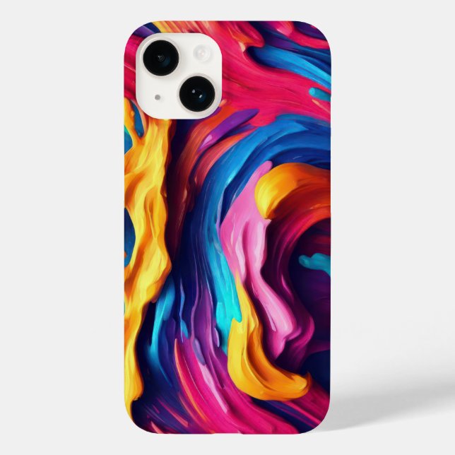 Psychedelic Abstract Colourful Paint Strokes Case-Mate iPhone Case (Back)