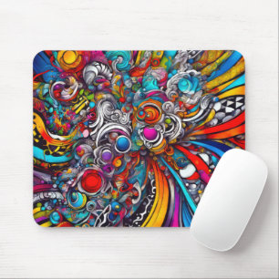 Psychedelic Abstract Design Mouse Pad
