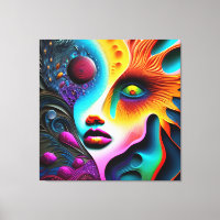 Psychedelic Abstract Face Vibrant Trippy 