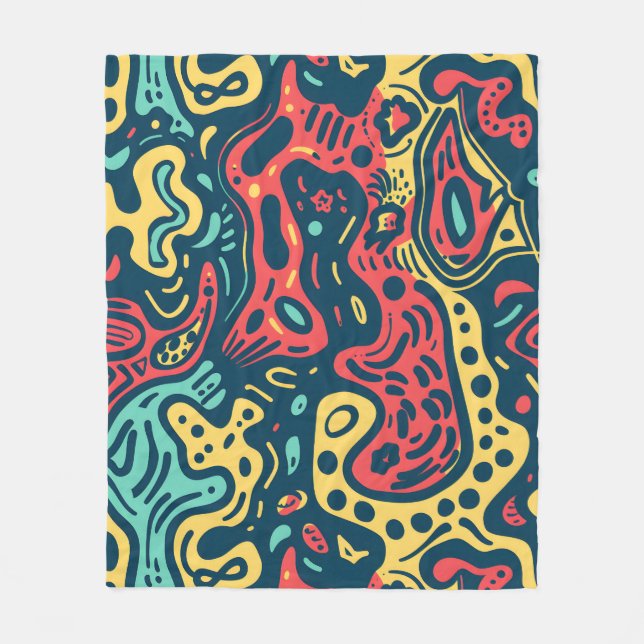Psychedelic Abstract Fleece Blanket (Front)