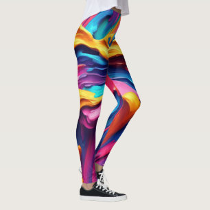 Psychedelic Abstract Paint Strokes Leggings