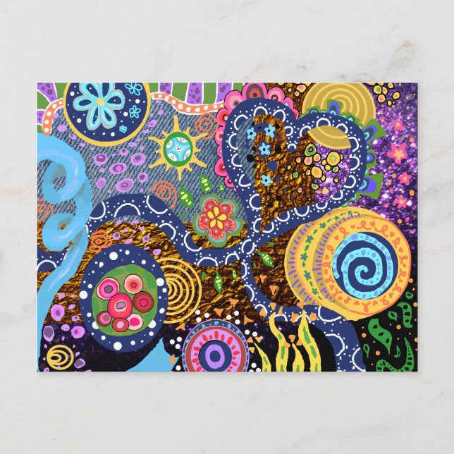 Psychedelic abstract pattern postcard (Front)