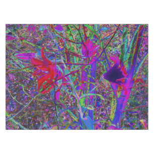 Psychedelic Abstract Rainbow Colours Lily Garden Tablecloth