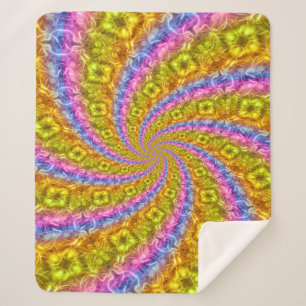 Psychedelic Abstract Vortex Sherpa Blanket