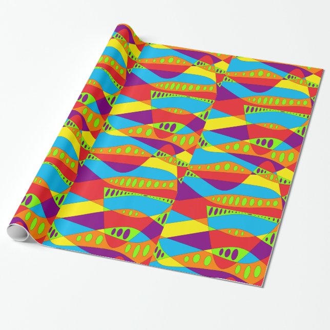 Psychedelic Abstract Wrapping Paper (Unrolled)