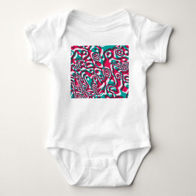 Psychedelic Acid Seamless Funky Background. Baby Bodysuit (Front)