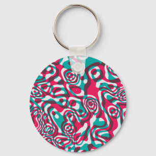 Psychedelic Acid Seamless Funky Background. Keychain