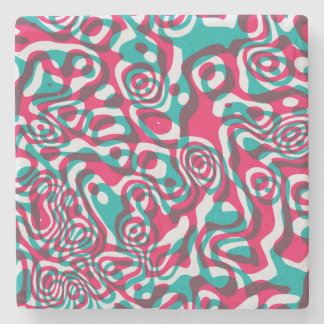 Psychedelic Acid Seamless Funky Background. Stone Coaster