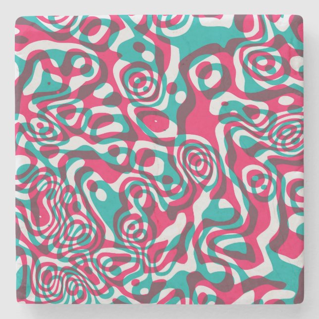 Psychedelic Acid Seamless Funky Background. Stone Coaster (Front)