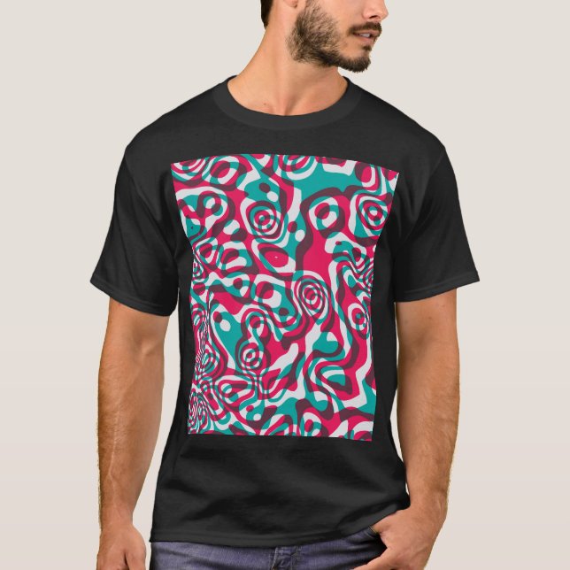 Psychedelic Acid Seamless Funky Background. T-Shirt (Front)