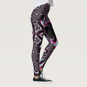 Psychedelic Acid Trip Fractal Abstract Digital Art Leggings
