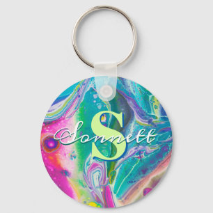 Psychedelic Acrylic Flow Art Keychain