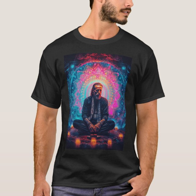 Psychedelic Alan Watts Trippy Meditation T-Shirt (Front)